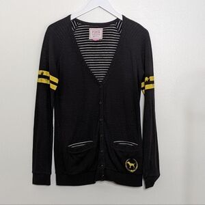 Victoria's Secret Pink University of Missouri Small Black Cardigan Tigers logo